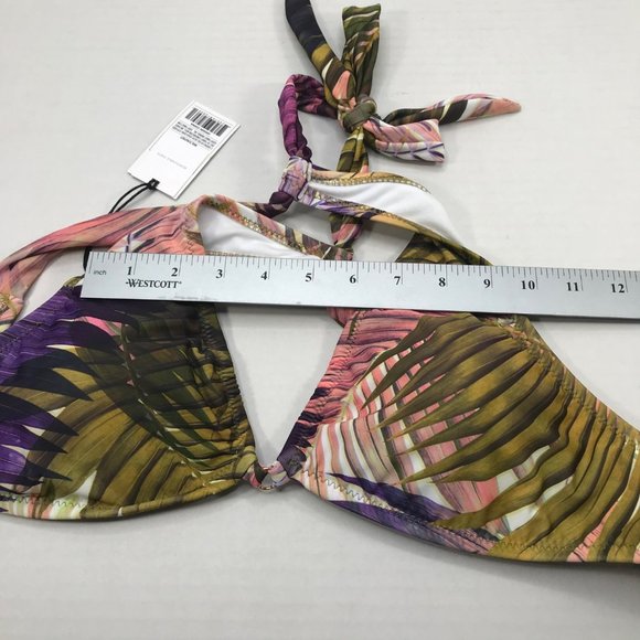 Shade And Shore Women's Sz. Medium 8-10 Tall Triangle Ring Detail Bikini Top New - Picture 8 of 14